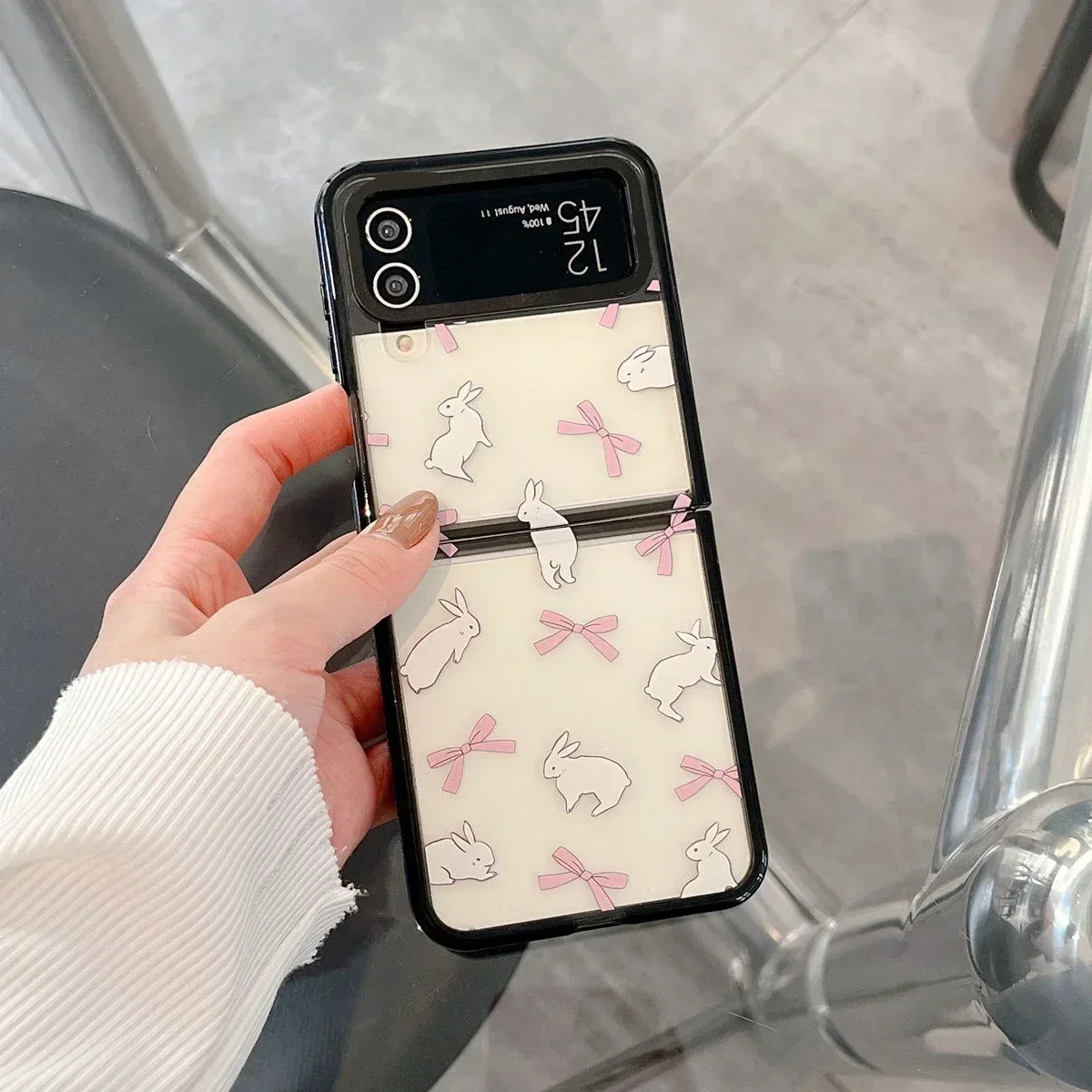 Acrylic Black Border Rabbit Bowknot Phone Case for Samsung Galaxy Z Flip 5 4 3 Back Cover for ZFlip4 ZFlip5 Hard Case Shell
Acrylic Black Border Rabbit Bowknot Phone Case for Samsung Galaxy Z Flip 5 4 3 Back Cover for ZFlip4 ZFlip5 Hard Case Shell