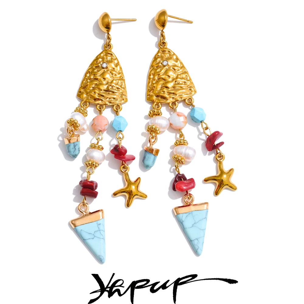 Yhpup Exquisite Fashion Handmade Jewelry 316L Stainless Steel Natural Pearl Resin Triangle Dangle Earrings Recommend
Yhpup Exquisite Fashion Handmade Jewelry 316L Stainless Steel Natural Pearl Resin Triangle Dangle Earrings Recommend