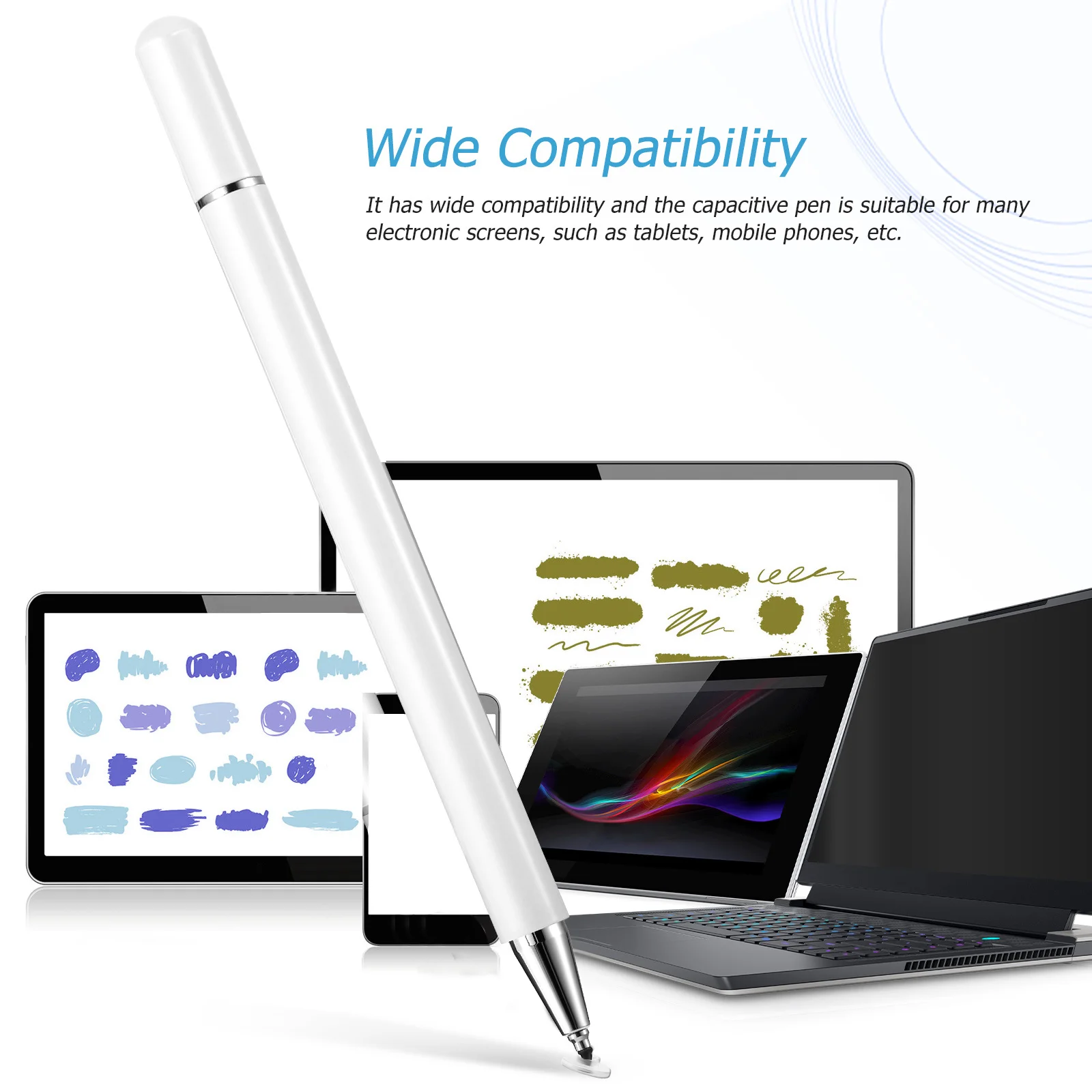 Touchscreen Pen Universal Tablet Stylus Pen 4 Replacement Tips High Precision Smooth Writing Compatible Mobile Phones Tablets