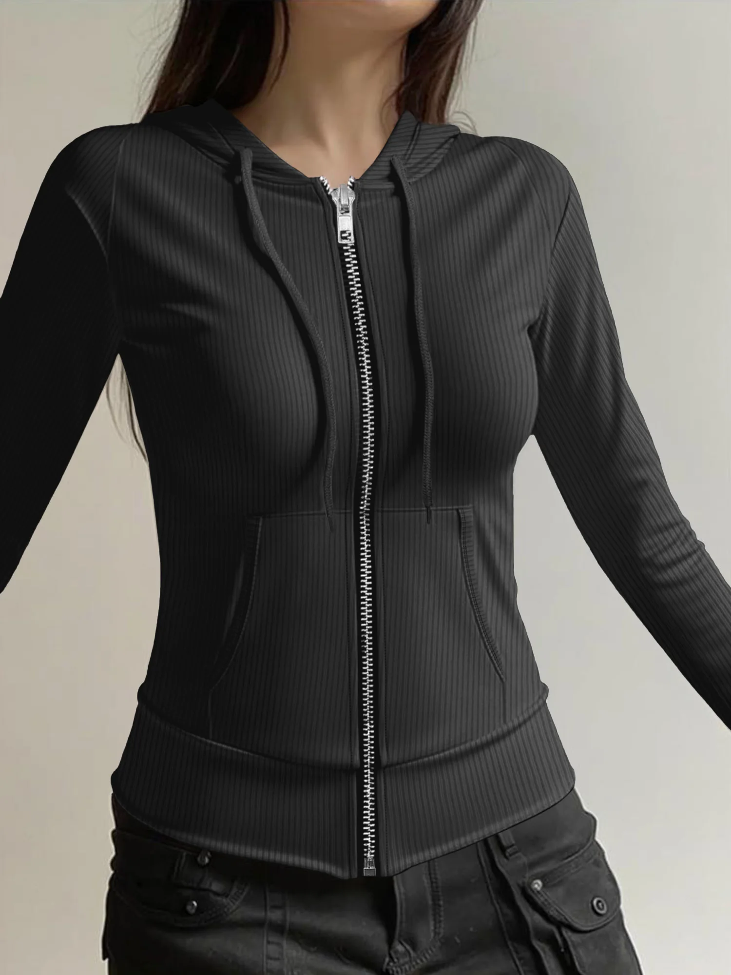 Универсальная укороченная куртка с капюшоном из рубчатой ткани, приятная к телу, эластичный приталенный кардиган на молнии, универсальный укороченный топ для весны и осени
Универсальная укороченная куртка с капюшоном из рубчатой ткани, приятная к телу, эластичный приталенный кардиган на молнии, универсальный укороченный топ для весны и осени