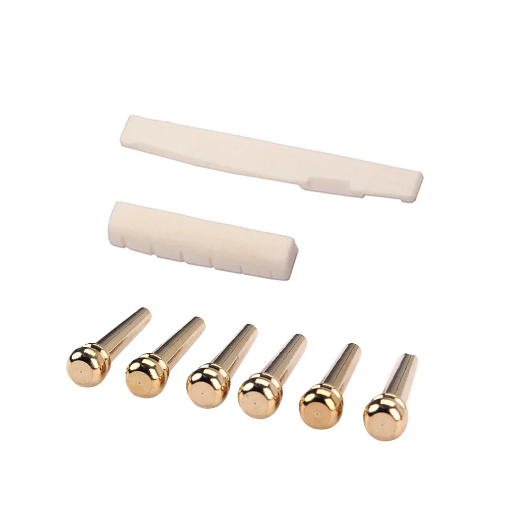 Premium Guitar Saddle and Nut Set with Brass Bridge Pins Fit Standard Acoustic Folk Guitar Tuning Components Saddle and Nut Kit
Premium Guitar Saddle and Nut Set with Brass Bridge Pins Fit Standard Acoustic Folk Guitar Tuning Components Saddle and Nut Kit