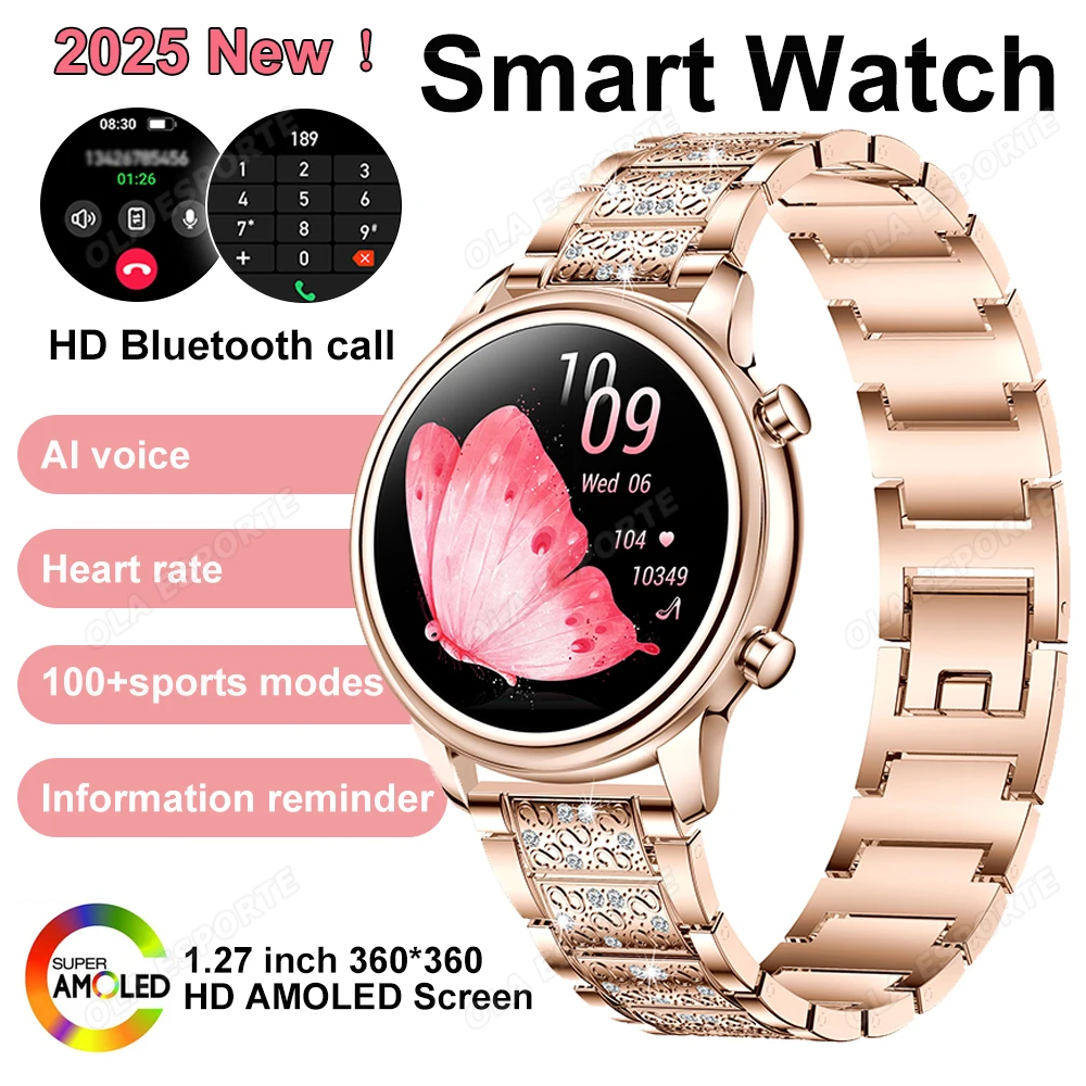Модные женские умные часы HD AMOLED-экран AI Voice Bluetooth Call Smartwatch Мониторинг здоровья 100+ спортивных режимов Фитнес-часы 
Модные женские умные часы HD AMOLED-экран AI Voice Bluetooth Call Smartwatch Мониторинг здоровья 100+ спортивных режимов Фитнес-часы