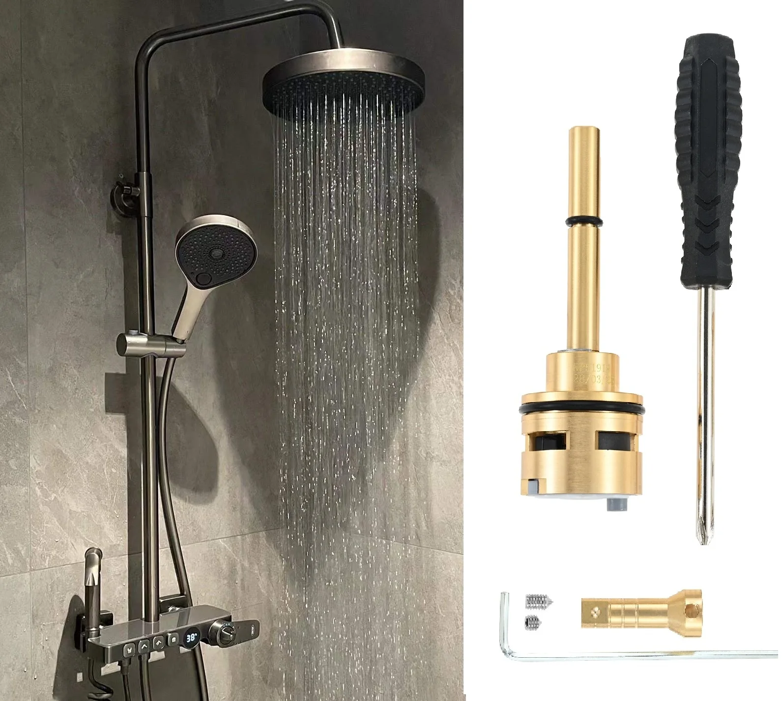 RP51919 6-насторонний переключающий картридж, латунный душевой клапан, набор отверток, ключей для встроенных индивидуальных переключателей R11000 R22000
RP51919 6-насторонний переключающий картридж, латунный душевой клапан, набор отверток, ключей для встроенных индивидуальных переключателей R11000 R22000