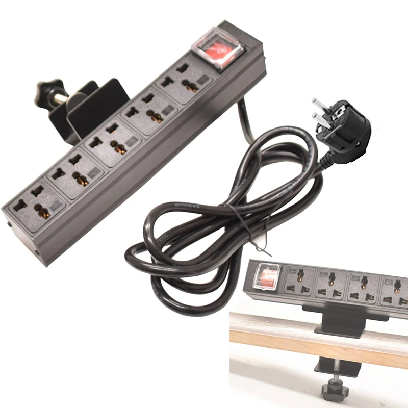 Hidden Socket Power Strip Table Clamp Outlet Clip 2m Extension Cord Kitchen Office Desk Socket with Switch Aluminum Alloy Shell
Hidden Socket Power Strip Table Clamp Outlet Clip 2m Extension Cord Kitchen Office Desk Socket with Switch Aluminum Alloy Shell