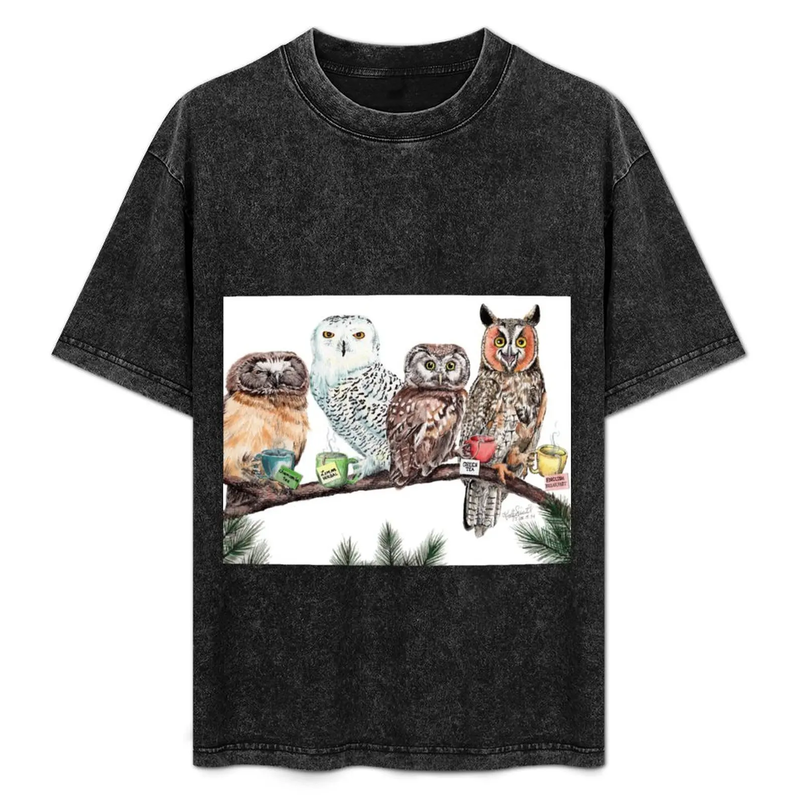 Tea Owls T-Shirt Casual Holiday Short Sleeve Tee
Tea Owls T-Shirt Casual Holiday Short Sleeve Tee