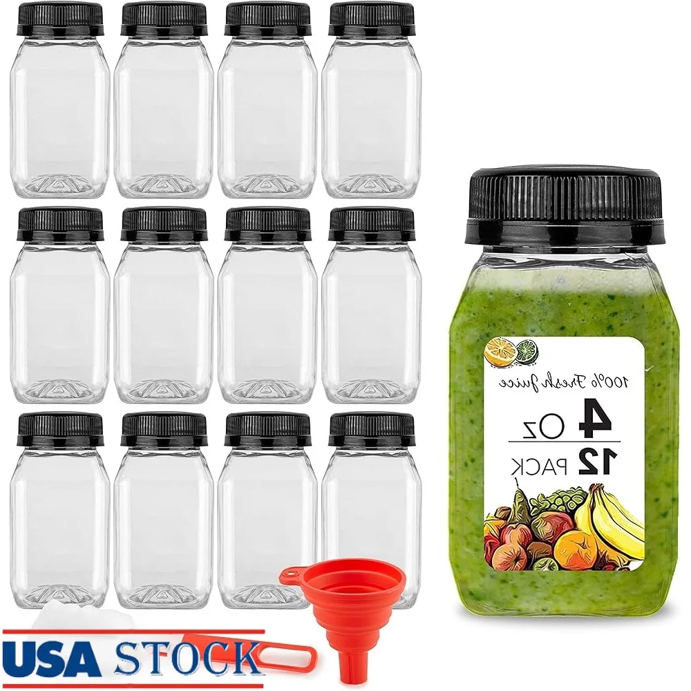 4 Ounce Reusable Mini Bottles with Black Caps Juice Containers Mini Fridge Accessories Lunch Box Essentials 12 Pack with Label
4 Ounce Reusable Mini Bottles with Black Caps Juice Containers Mini Fridge Accessories Lunch Box Essentials 12 Pack with Label