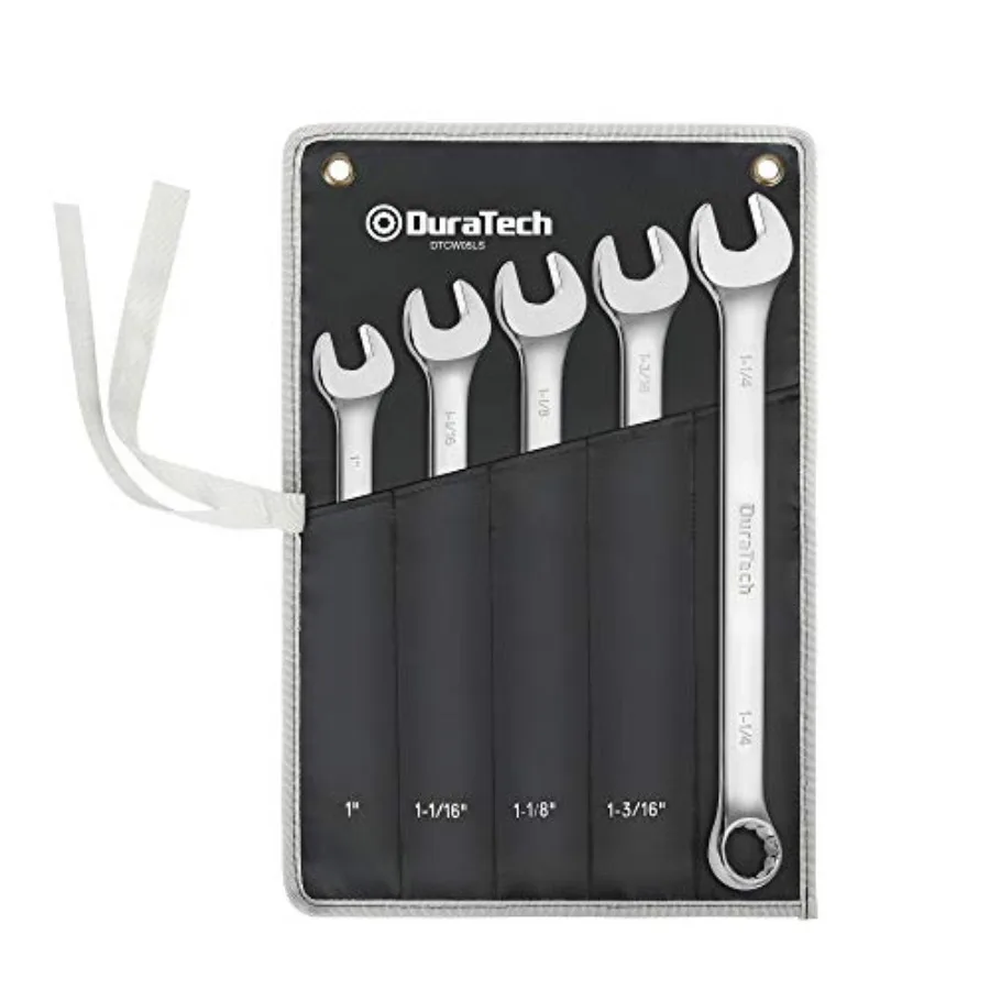 Long Pattern Combination Wrench Set, SAE, 5-Piece, 1" to 1-1/4", 12 Point, CR-V Steel, with Rolling Pouch
Long Pattern Combination Wrench Set, SAE, 5-Piece, 1" to 1-1/4", 12 Point, CR-V Steel, with Rolling Pouch
