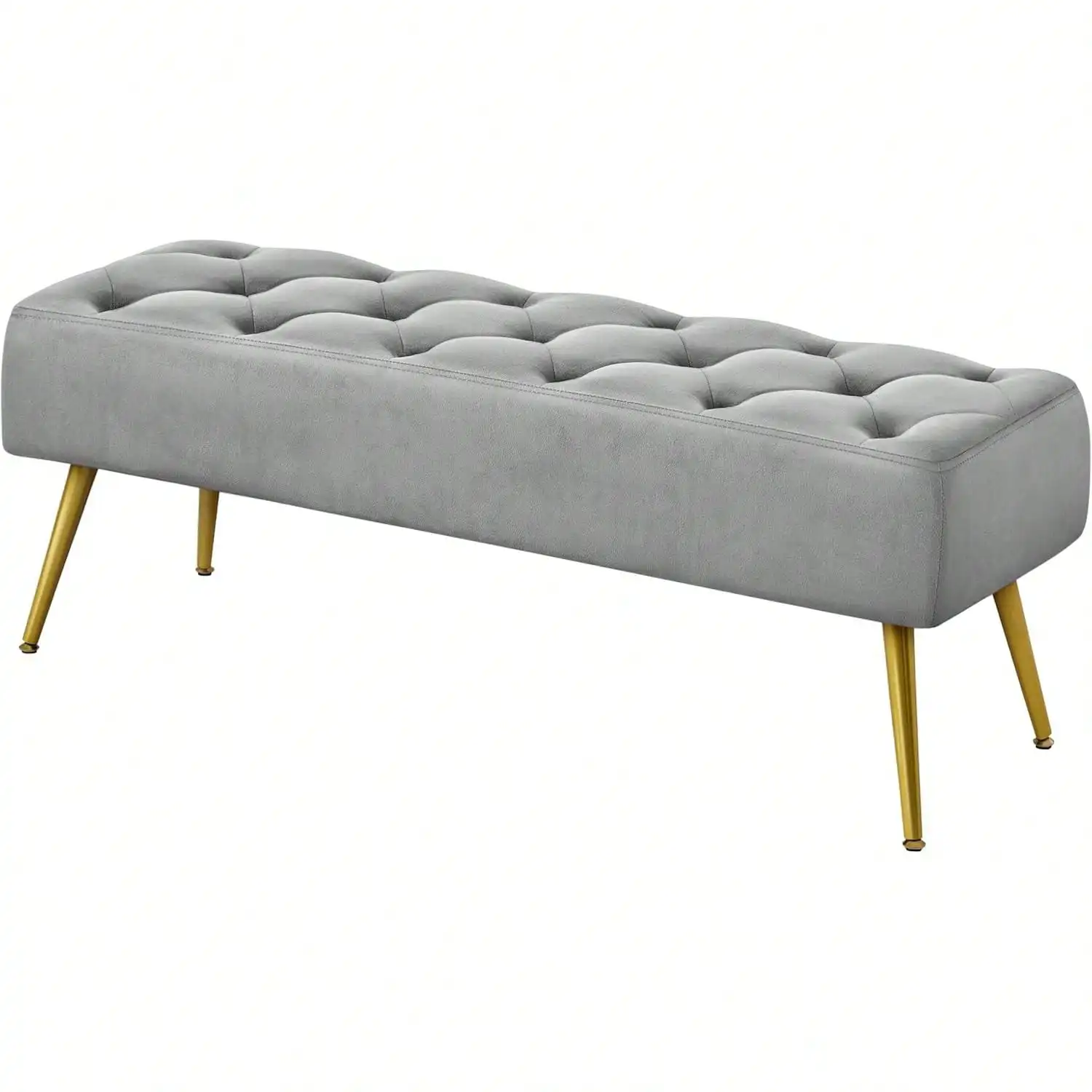 45 Inch holstered Button-Tufted Ottoman Bench - Morn End of Bed Metal Legs for Living Room, Bedroom, Entryway Gray Veet Fabric
45 Inch holstered Button-Tufted Ottoman Bench - Morn End of Bed Metal Legs for Living Room, Bedroom, Entryway Gray Veet Fabric