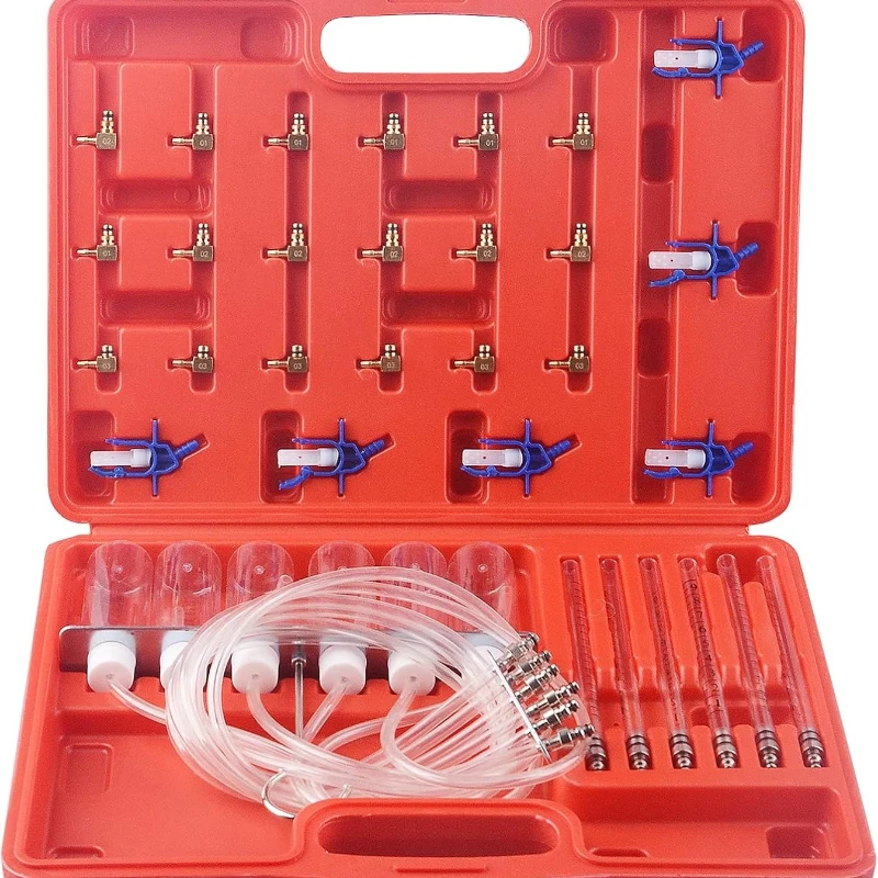 6 Cylinder Diesel Injector Flow Meter Adaptor Set Common Rail Leak Off Tester
6 Cylinder Diesel Injector Flow Meter Adaptor Set Common Rail Leak Off Tester