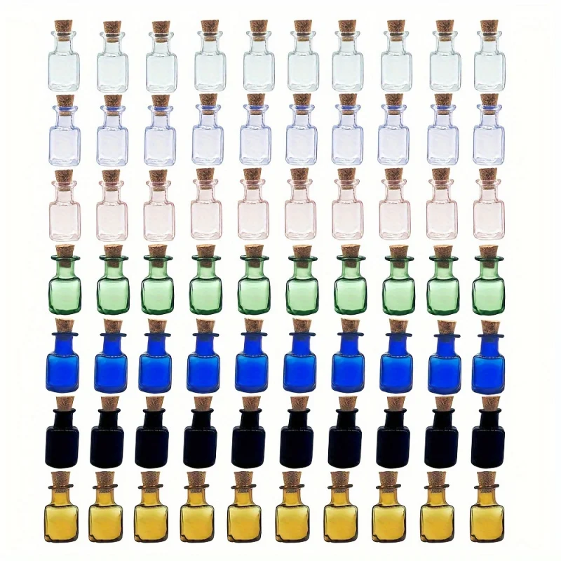 70Pcs Mixed Color Rectangular Glass Bottles With Cork Stoppers – Mini Reusable Perfume Vials, Decorative Jars For Crafts, Gifts
70Pcs Mixed Color Rectangular Glass Bottles With Cork Stoppers – Mini Reusable Perfume Vials, Decorative Jars For Crafts, Gifts