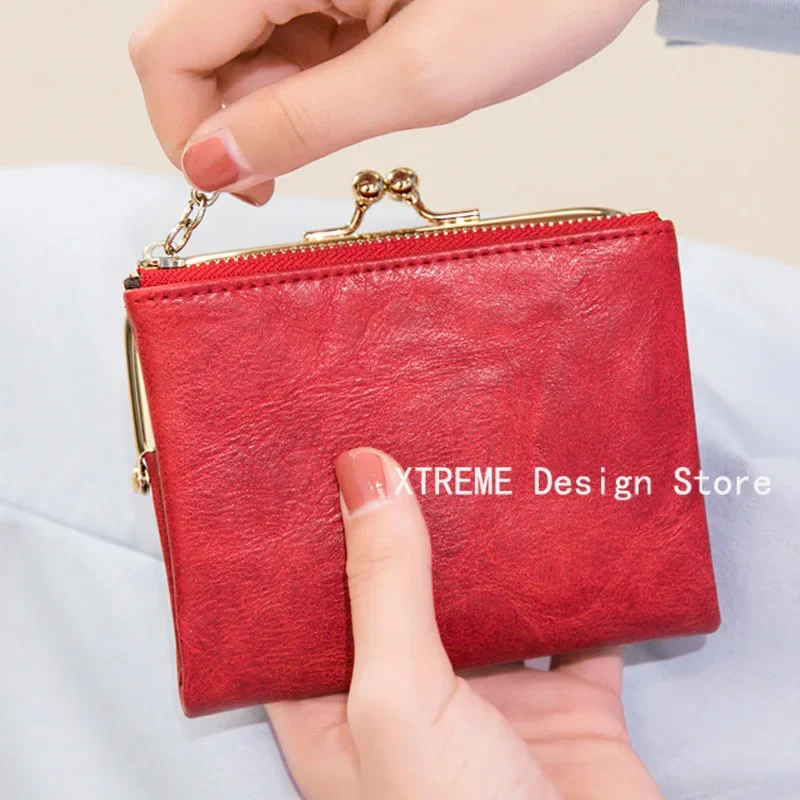 Womens Wallet Small Ladies Compact Bifold PU Leather Vintage Coin Purse With Zipper and Kiss Lock
Womens Wallet Small Ladies Compact Bifold PU Leather Vintage Coin Purse With Zipper and Kiss Lock