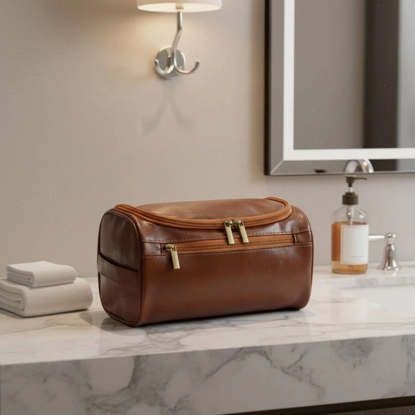 Hanging Toiletry Bag Portable Large Capacity Travel Dopp Kit PU Leather Wash Bag Internal Mesh Pockets Retro Travel Makeup Pouch
Hanging Toiletry Bag Portable Large Capacity Travel Dopp Kit PU Leather Wash Bag Internal Mesh Pockets Retro Travel Makeup Pouch