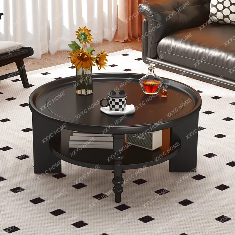 Solid wood coffee table round retro creative tea table household small table
Solid wood coffee table round retro creative tea table household small table