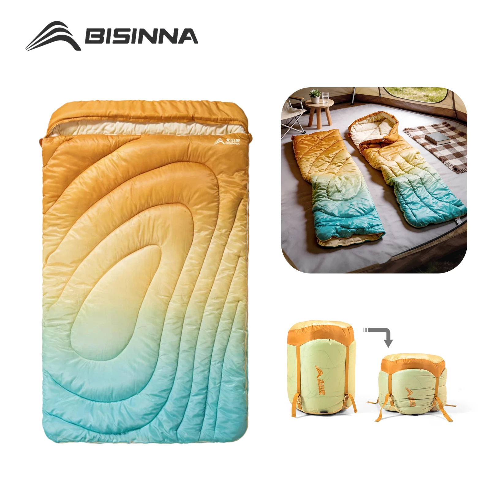 BISINNA 2 Person Camping Sleeping Bag Portable Splits into 2 Singles 3 Season Polyester Sleeping Bag for Outdoor Hiking Travel
BISINNA 2 Person Camping Sleeping Bag Portable Splits into 2 Singles 3 Season Polyester Sleeping Bag for Outdoor Hiking Travel