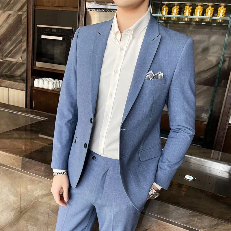 2024 New high quality Men's suit (suit + trousers) High quality fashion Korean version slim party groom dress two-piece set M-4X
2024 New high quality Men's suit (suit + trousers) High quality fashion Korean version slim party groom dress two-piece set M-4X