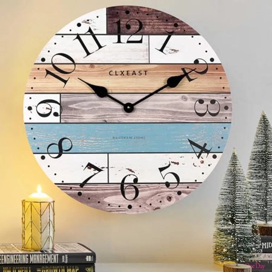 24 Inch Multicolor Woodgrain Shiplap Wall Clock for Living Room Decor, Farmhouse Style, Coastal Beach Nautical Theme, Spring Se
24 Inch Multicolor Woodgrain Shiplap Wall Clock for Living Room Decor, Farmhouse Style, Coastal Beach Nautical Theme, Spring Se