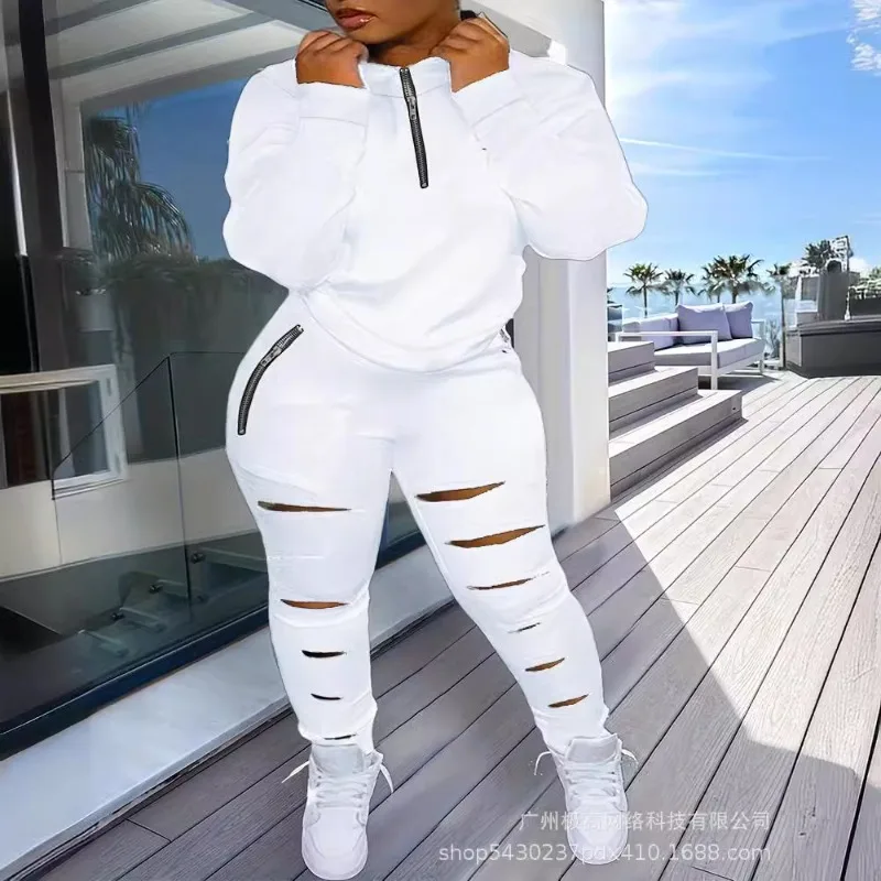 2024 Spring Summer New Women's Clothing round Neck Long Sleeve Zipper Sweater Suit
2024 Spring Summer New Women's Clothing round Neck Long Sleeve Zipper Sweater Suit
