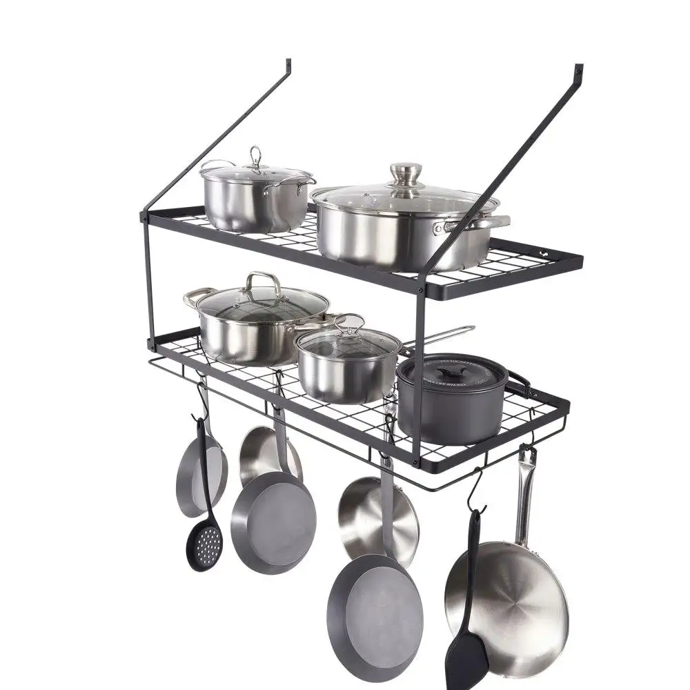 Wall Mounted Pot Rack 30 Inch Hanging Rack 12 S Hooks 55 lbs Loading for pans Utensils Cookware Kitchen 
Wall Mounted Pot Rack 30 Inch Hanging Rack 12 S Hooks 55 lbs Loading for pans Utensils Cookware Kitchen