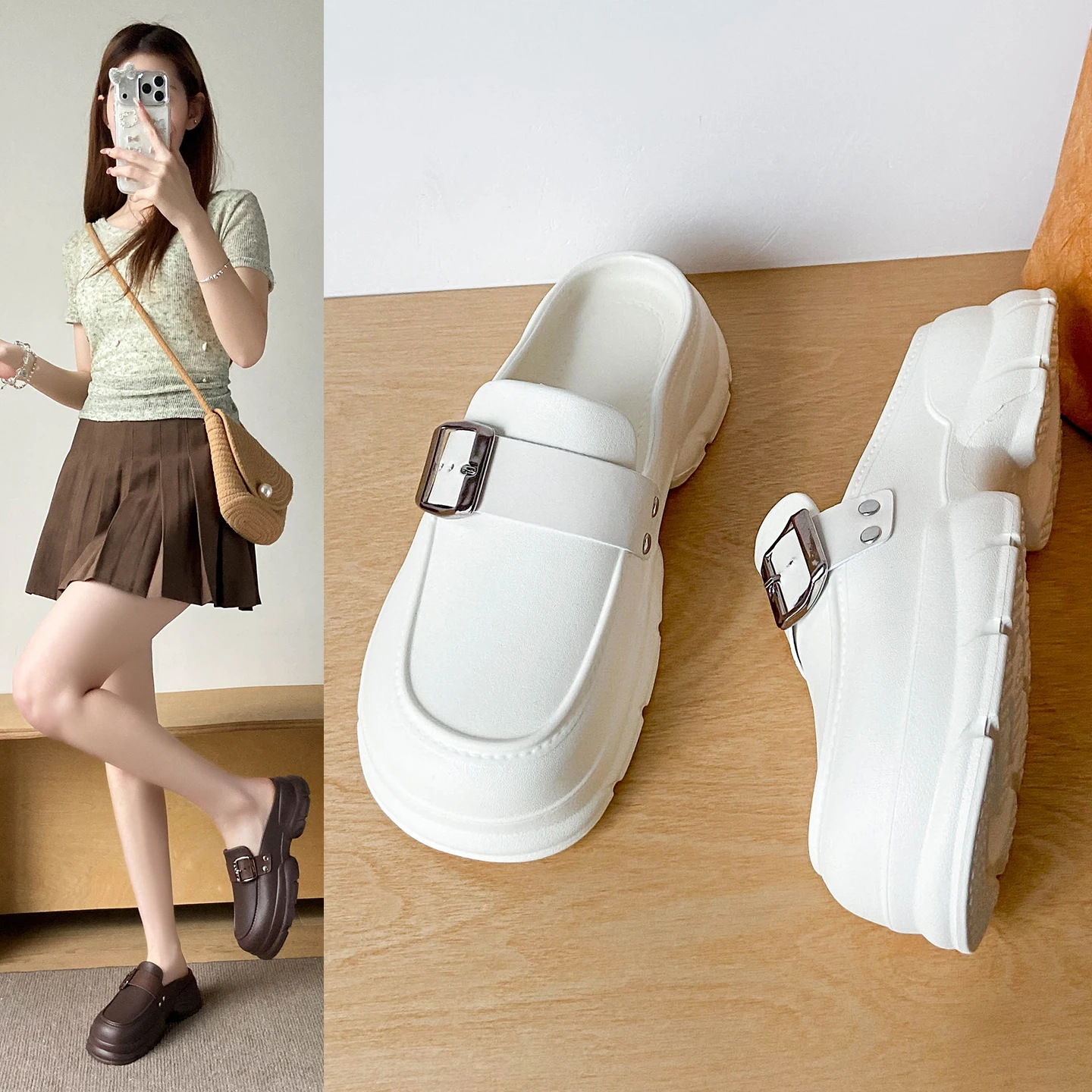 2026 New Women's Thick Sole Slip-On Loafers Fashion Versatile Elevated Mary Jane Shoes EVA Half Slippers
2026 New Women's Thick Sole Slip-On Loafers Fashion Versatile Elevated Mary Jane Shoes EVA Half Slippers