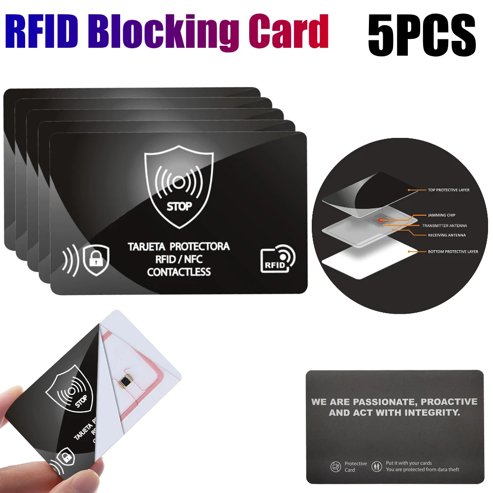 5 шт., RFID-блокирующая карта, безопасная дебетовая кредитная карта, защита для паспорта, блокатор NFC, блокировка сигнала, ID, защита для банкомата, рукав для держателя карт
5 шт., RFID-блокирующая карта, безопасная дебетовая кредитная карта, защита для паспорта, блокатор NFC, блокировка сигнала, ID, защита для банкомата, рукав для держателя карт