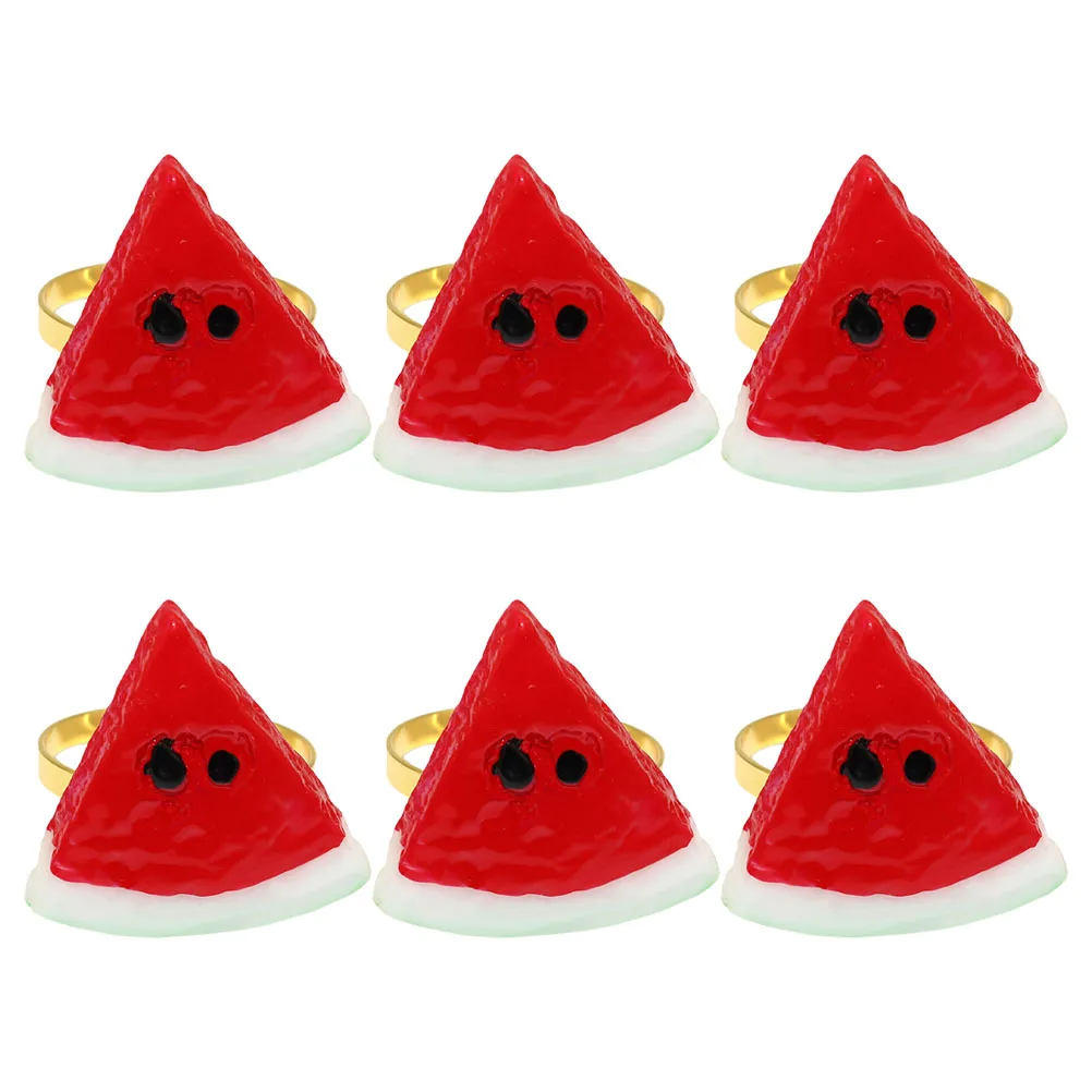 6 Pcs Watermelon Napkin Buckle Decorative Rings Metal Fruit Buckles Red Fruits Holder Banquet
6 Pcs Watermelon Napkin Buckle Decorative Rings Metal Fruit Buckles Red Fruits Holder Banquet