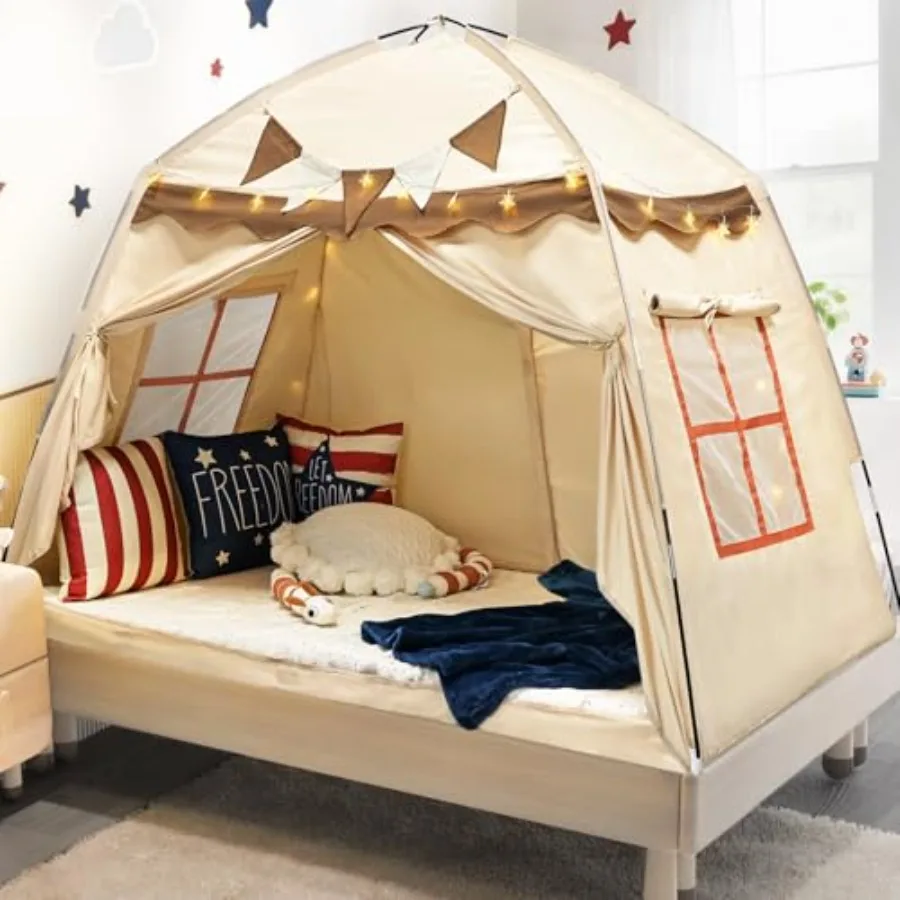 Bed Tent Canopy with String Light 80% Blackout Portable Breathable Privacy Dream Tent Indoor Camping Sleeping Tents for Girls B
Bed Tent Canopy with String Light 80% Blackout Portable Breathable Privacy Dream Tent Indoor Camping Sleeping Tents for Girls B