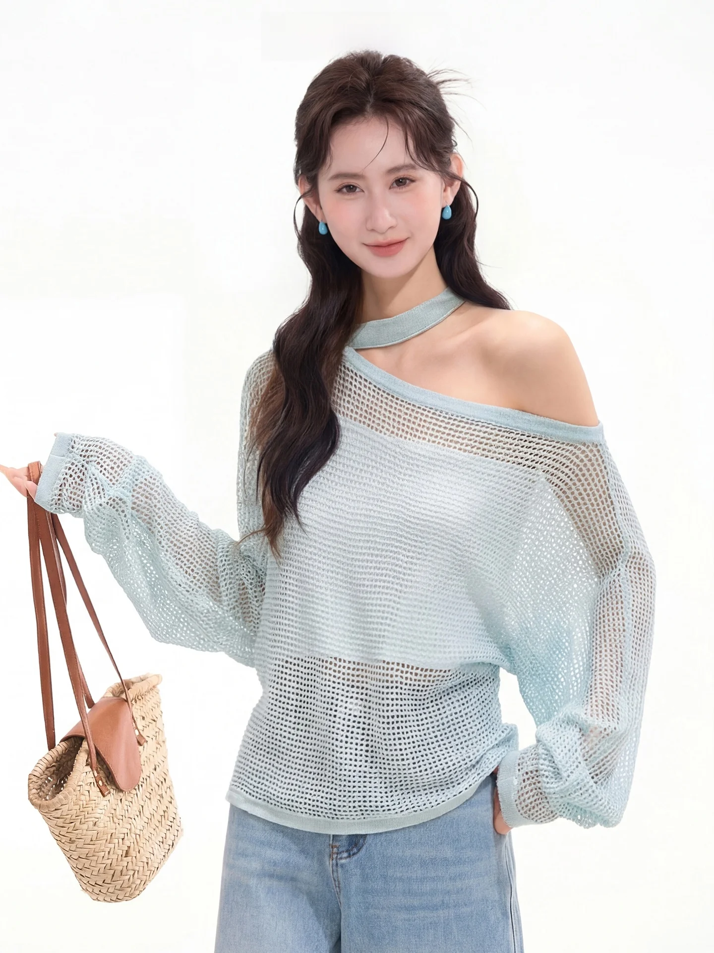 Heme Knitted Hollow out Neck Hanging Shoulder Linen Blend Women's Korean Style Summer Top Vintage Style Long Sleeve Regular Fit
Heme Knitted Hollow out Neck Hanging Shoulder Linen Blend Women's Korean Style Summer Top Vintage Style Long Sleeve Regular Fit