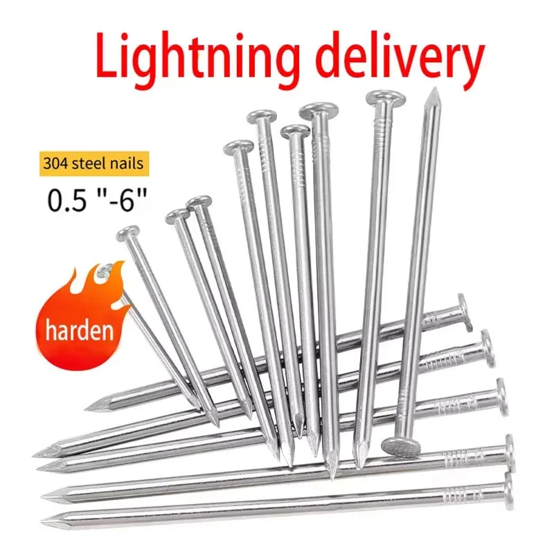 304 Stainless Steel Screw Woodworking Nails Round Nails Cement Wall Nails Lengthened Small Nails Concrete Screw 0.5/0.8-6.0 Inch
304 Stainless Steel Screw Woodworking Nails Round Nails Cement Wall Nails Lengthened Small Nails Concrete Screw 0.5/0.8-6.0 Inch