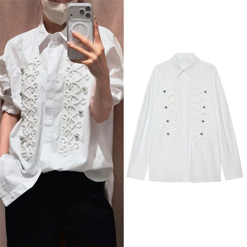 2026 Summer New Women's Shirt White Long Sleeve Rope Knot Button Decorative Loose Shirt Jacket Casual Fashion Personality
2026 Summer New Women's Shirt White Long Sleeve Rope Knot Button Decorative Loose Shirt Jacket Casual Fashion Personality