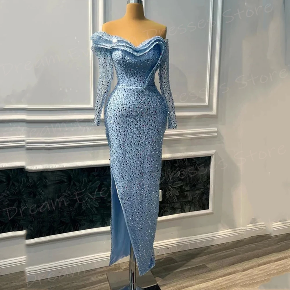 2024 Exquisite Modern Blue Women's Mermaid Elegant Evening Dresses Long Sleeve Sequined Prom Gowns Beaded Robe De Soiree Femmes
2024 Exquisite Modern Blue Women's Mermaid Elegant Evening Dresses Long Sleeve Sequined Prom Gowns Beaded Robe De Soiree Femmes