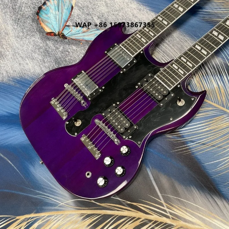 Good Quality Double Neck 12+6s Electric Guitar & Double Neck SG Purple body Fast Ship
Good Quality Double Neck 12+6s Electric Guitar & Double Neck SG Purple body Fast Ship