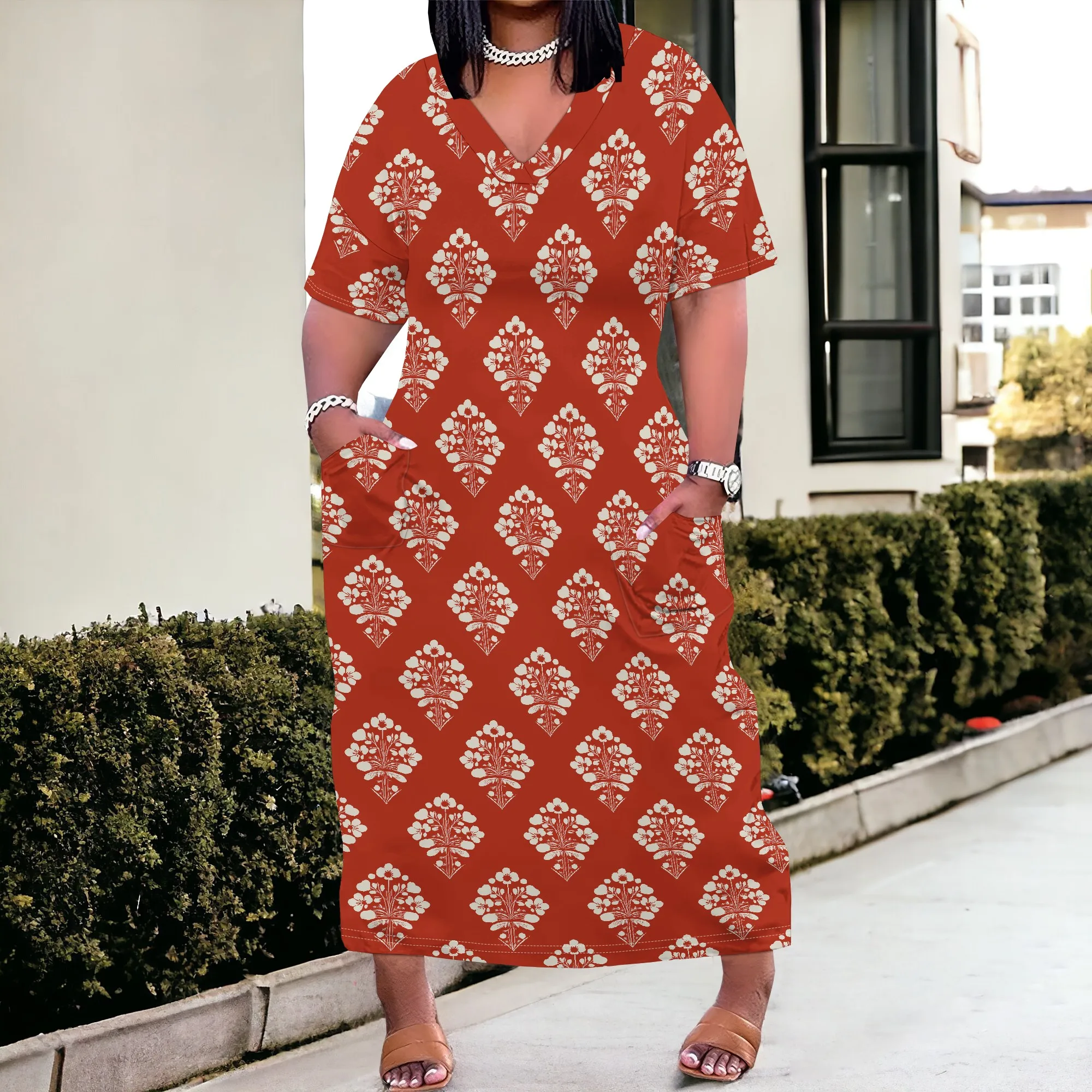 Plus Size Women's Floral Print V-Neck Maxi Dress 2025 Summer Casual Beach Party Dress XL-6XL
Plus Size Women's Floral Print V-Neck Maxi Dress 2025 Summer Casual Beach Party Dress XL-6XL