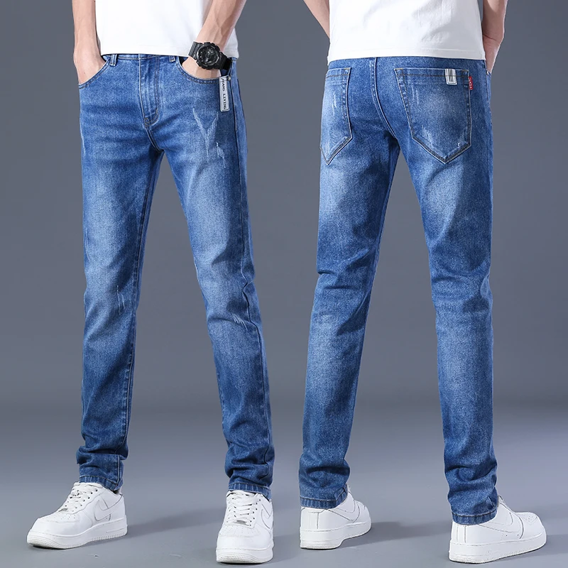 Spring and Autumn Jeans Men's Slim Fit Elastic Small Feet Pants Straight Leg Casual Business Pants Men Clothing
Spring and Autumn Jeans Men's Slim Fit Elastic Small Feet Pants Straight Leg Casual Business Pants Men Clothing
