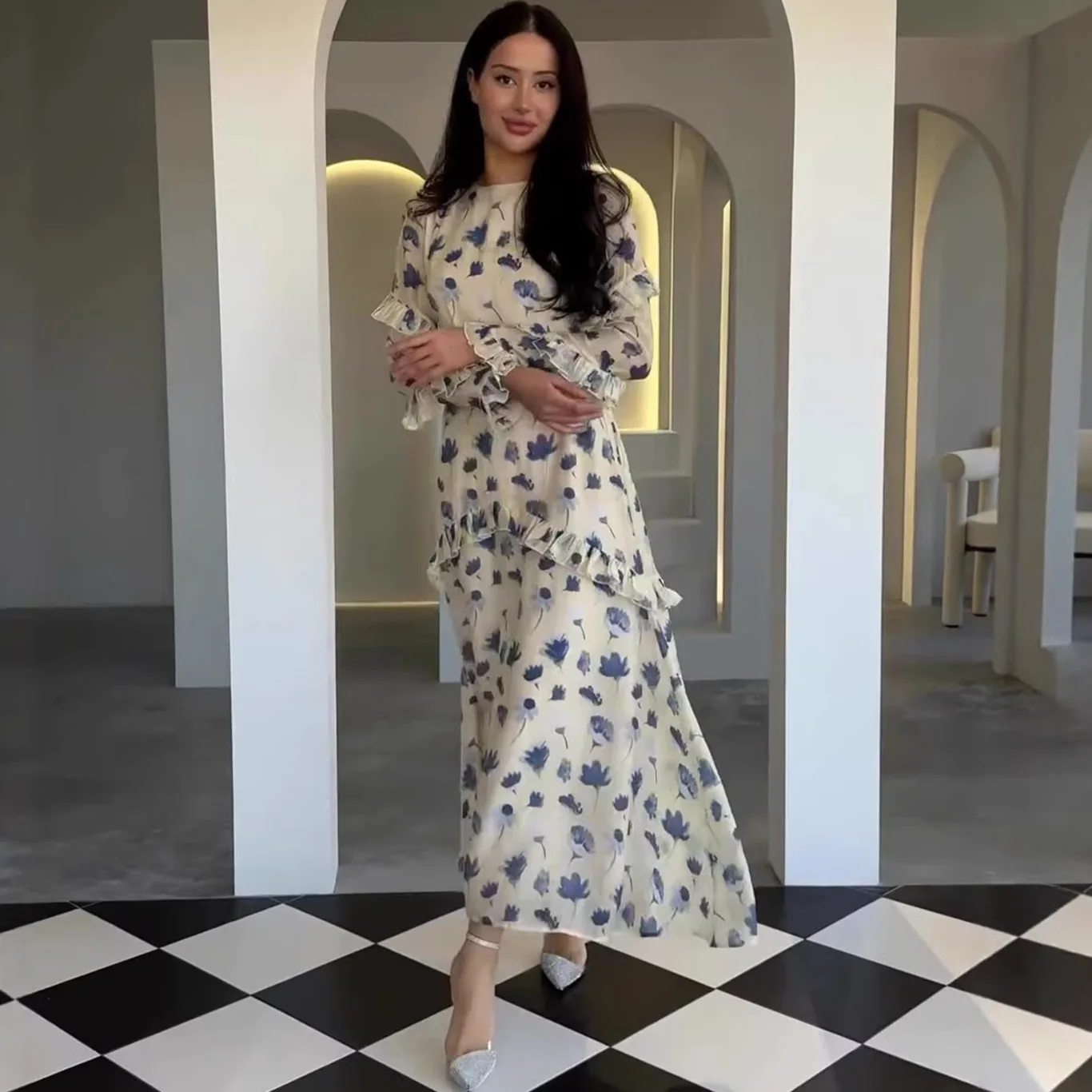 Ruffle Dress Dresses Floral Long Sleeve Round Neck Women Spring Summer Flowy Casual Elegant Matching Sets
Ruffle Dress Dresses Floral Long Sleeve Round Neck Women Spring Summer Flowy Casual Elegant Matching Sets