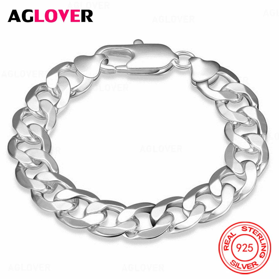 AGLOVER 925 Sterling Silver 10MM 1:1 Sideways Bracelet Fashion Charm Women Party Jewelry
AGLOVER 925 Sterling Silver 10MM 1:1 Sideways Bracelet Fashion Charm Women Party Jewelry