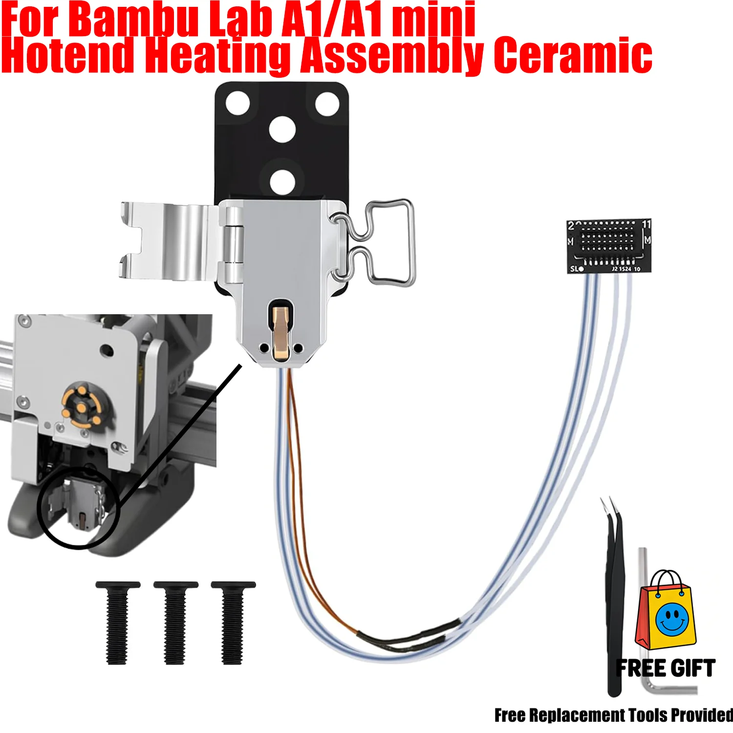 For Bambu Lab A1 / A1 Mini Upgraded Hotend Heating Assembly High Temperature Resistant Hot End Heating Block Kit
For Bambu Lab A1 / A1 Mini Upgraded Hotend Heating Assembly High Temperature Resistant Hot End Heating Block Kit