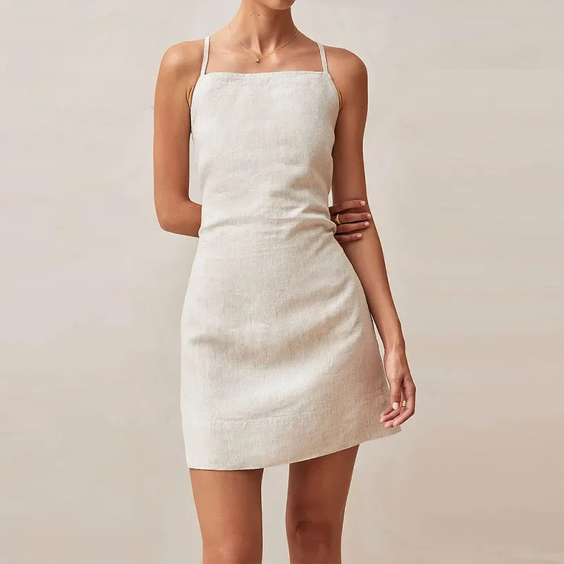 Sleeveless Short Dress Sexy Backless Camisole Dress 2025 Summer New Item for Women
Sleeveless Short Dress Sexy Backless Camisole Dress 2025 Summer New Item for Women