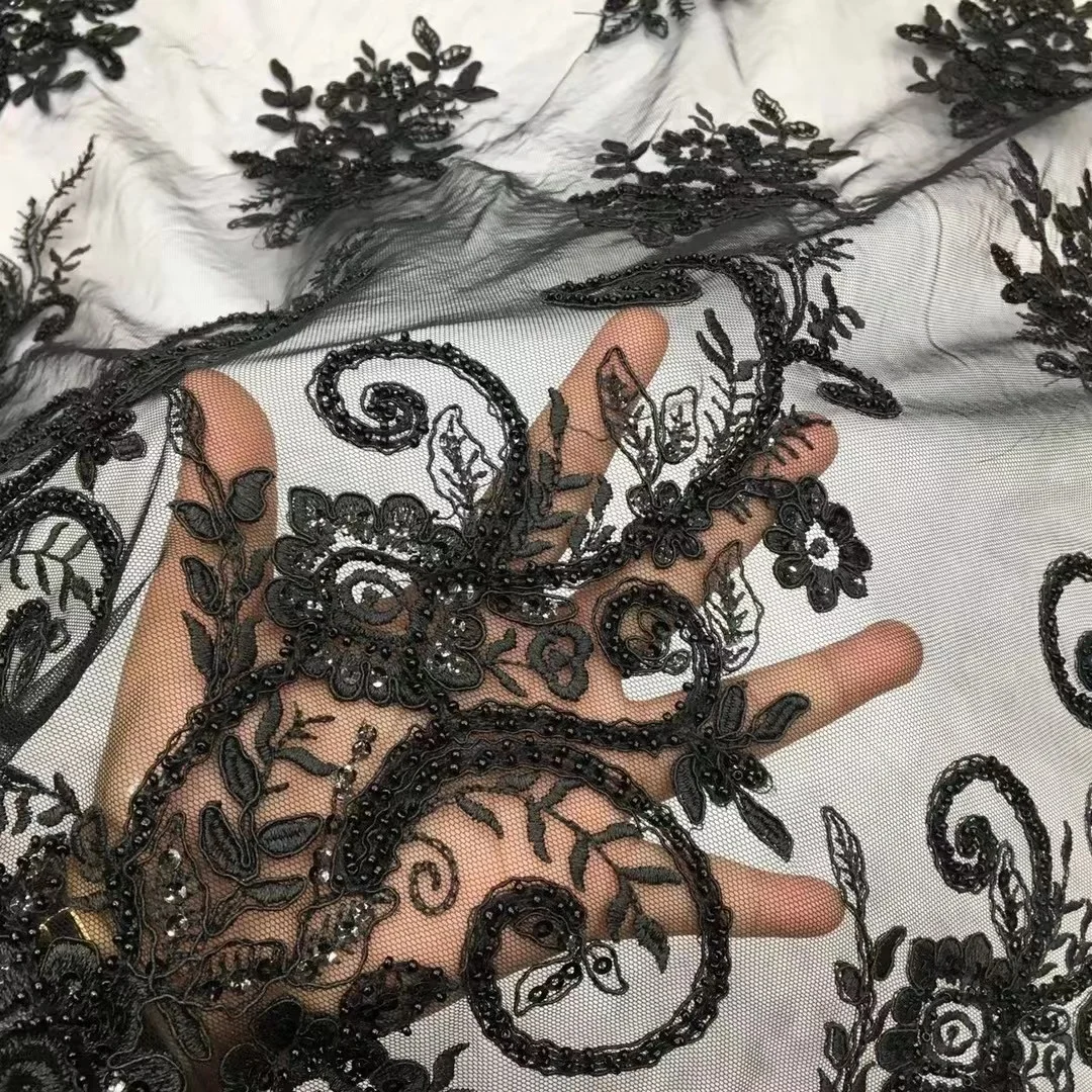Latest High Quality Nigerian Beads Lace African Nigerian Tulle Lace Fabric With Sequins Embroidery Sewing Guipure Prom Dresses
Latest High Quality Nigerian Beads Lace African Nigerian Tulle Lace Fabric With Sequins Embroidery Sewing Guipure Prom Dresses