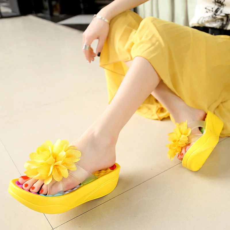 Summer High Heel Sandals Women's Beach Thick Bottom Slippers Indoor Outdoor Wear Flower Shoes Home Comfortable Slippers
Summer High Heel Sandals Women's Beach Thick Bottom Slippers Indoor Outdoor Wear Flower Shoes Home Comfortable Slippers