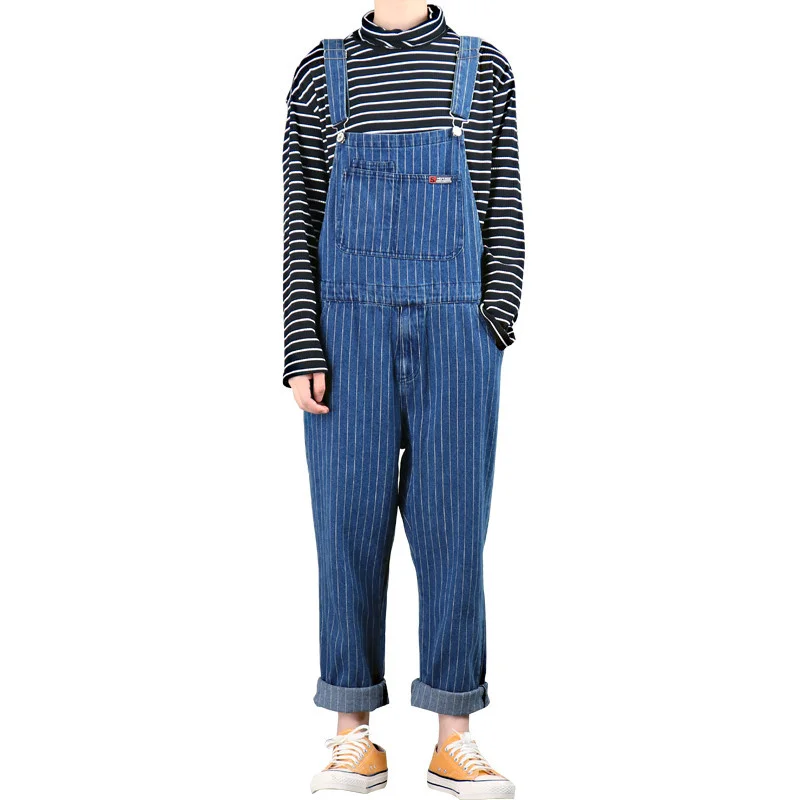 Men's Denim Overalls Japanese Retro Striped Jeans Men's Straight Loose Overalls Suspenders Korean Version of the Overalls
Men's Denim Overalls Japanese Retro Striped Jeans Men's Straight Loose Overalls Suspenders Korean Version of the Overalls