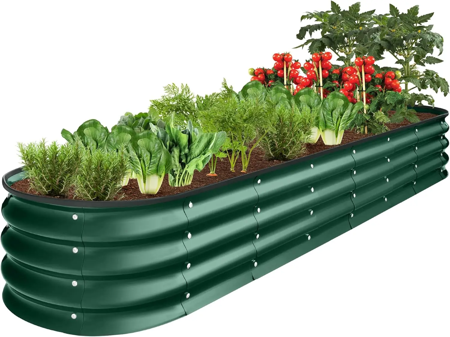 8x2x1ft Outdoor Metal Raised Garden Bed, Oval Deep Root Planter Box for Vegetables, Flowers, Herbs, and Succulents w/ 108 Gallon
8x2x1ft Outdoor Metal Raised Garden Bed, Oval Deep Root Planter Box for Vegetables, Flowers, Herbs, and Succulents w/ 108 Gallon