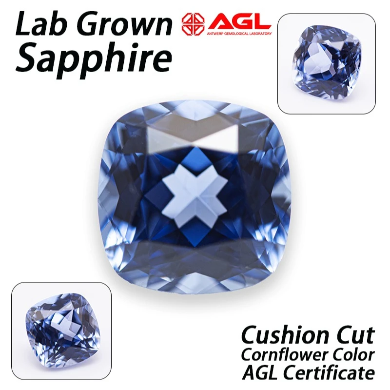Lab Grown Sapphire Cushion Cut Cornflower Color DIY Charms Jewelry Ring Earring Making Main Materials Selectable AGL Certificate
Lab Grown Sapphire Cushion Cut Cornflower Color DIY Charms Jewelry Ring Earring Making Main Materials Selectable AGL Certificate