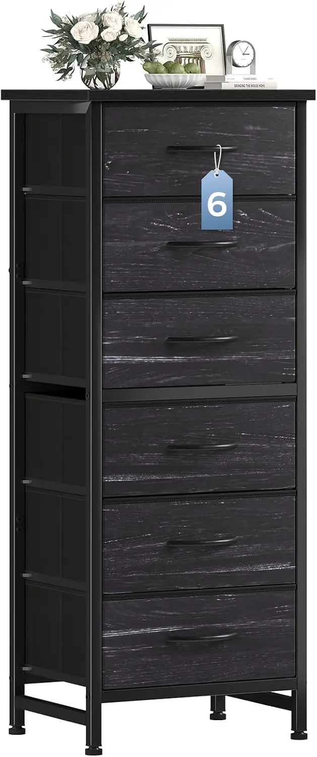 6 Drawer Fabric Dresser with Wheels, Storage Cabinet Organizer for Bedroom, Living Room, Office, Sturdy Steel Frame, Black
6 Drawer Fabric Dresser with Wheels, Storage Cabinet Organizer for Bedroom, Living Room, Office, Sturdy Steel Frame, Black