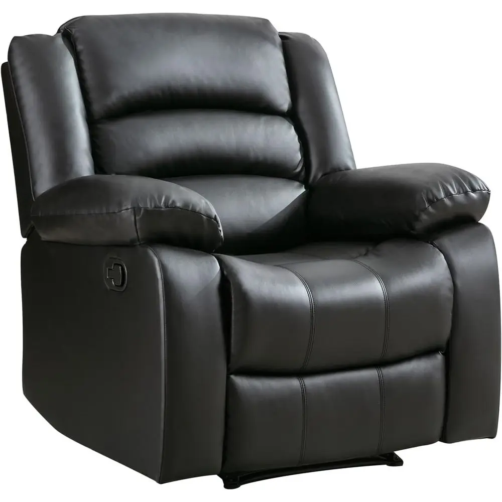Black Recliner Chair with Overstued Arm and Back, Breathable aux Leather Manual Reclining Chairs, Living Room Single Soa Recline
Black Recliner Chair with Overstued Arm and Back, Breathable aux Leather Manual Reclining Chairs, Living Room Single Soa Recline