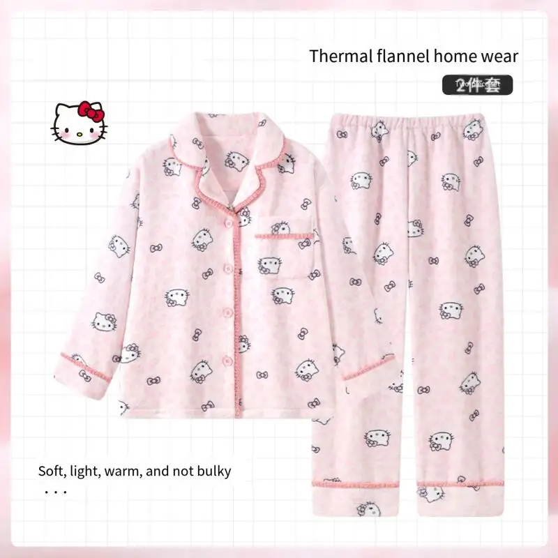 Sanrios пижамы для девочек «Hello Kitty», милые брюки с длинными рукавами, теплая домашняя одежда, костюм, милый удобный модный свободный мягкий принт
Sanrios пижамы для девочек «Hello Kitty», милые брюки с длинными рукавами, теплая домашняя одежда, костюм, милый удобный модный свободный мягкий принт