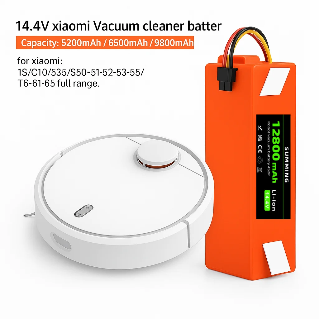 Replacement 14.4V 9800mAh Li-ion Battery fits Xiaomi Mijia Mi Robot Vacuum-Mop 2 Pro 1S C10 535 S50 S51 S52 S53 S55 T6 T61 T65
Replacement 14.4V 9800mAh Li-ion Battery fits Xiaomi Mijia Mi Robot Vacuum-Mop 2 Pro 1S C10 535 S50 S51 S52 S53 S55 T6 T61 T65