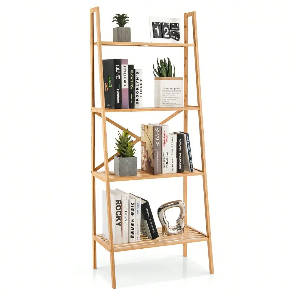 Bamboo Ladder Bookshelf 58 Display Shelf Storage Rack Plant Flower Stand
Bamboo Ladder Bookshelf 58 Display Shelf Storage Rack Plant Flower Stand