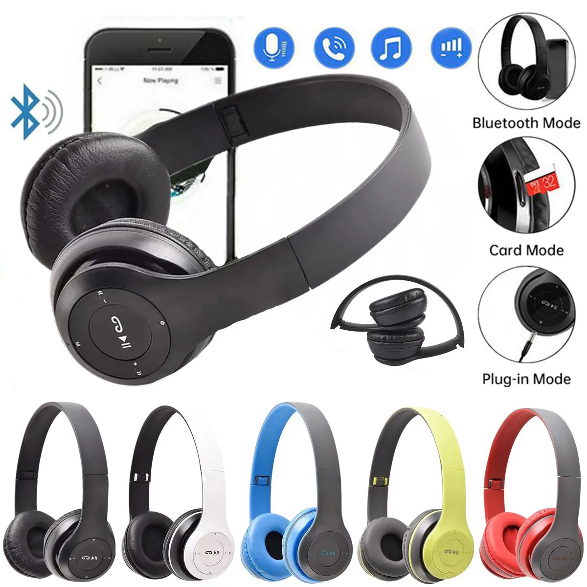 Wireless Headphones Headsets Super Bass Bluetooth Foldable Stereo Earphones Mic
Wireless Headphones Headsets Super Bass Bluetooth Foldable Stereo Earphones Mic