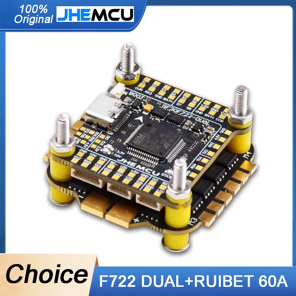 JHEMCU F7 Stack F722 Контроллер двойного полета + RuiBet 60A ESC 3-6S | 30,5x30,5 мм для RC FPV дронов для фристайла
JHEMCU F7 Stack F722 Контроллер двойного полета + RuiBet 60A ESC 3-6S | 30,5x30,5 мм для RC FPV дронов для фристайла