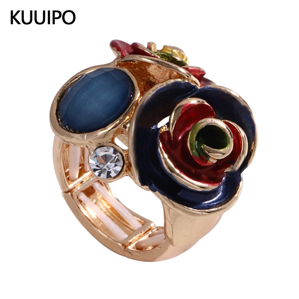 Fashion Drip Oil Flower Rings for Women Accessories Trendy Elastic Adjustable Wide Gold Color Ring Party Prom Jewelry Gift
Fashion Drip Oil Flower Rings for Women Accessories Trendy Elastic Adjustable Wide Gold Color Ring Party Prom Jewelry Gift